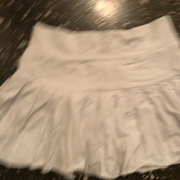 Norma Kamali Pleated Mini Skirt White Terry Pull On - Picture 8 of 9